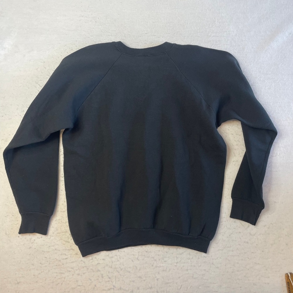 Vintage Sweatshirt Mens XL Black Night Eyes Blank Park Zoo Vintage 90s - Picture 3 of 7